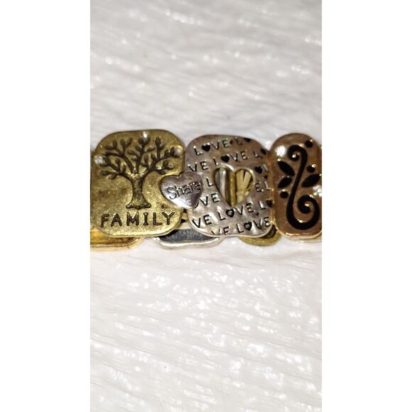 A Family Stretchy Panel Bracelet Multi-Tone Rhinestone Inspirational Gift - Picture 6 of 8